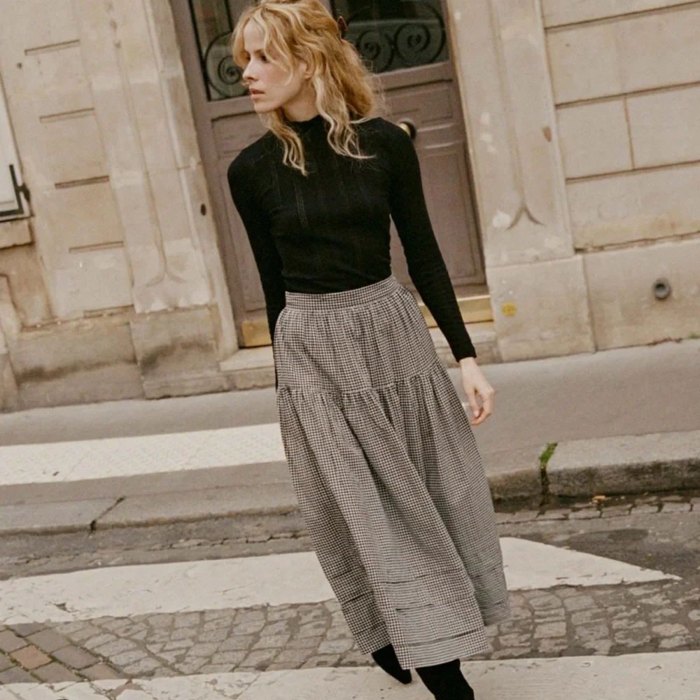 NWT DÔEN Sebastiane 🐚 La Madalena Gingham Skirt Size S - Picture 2 of 8